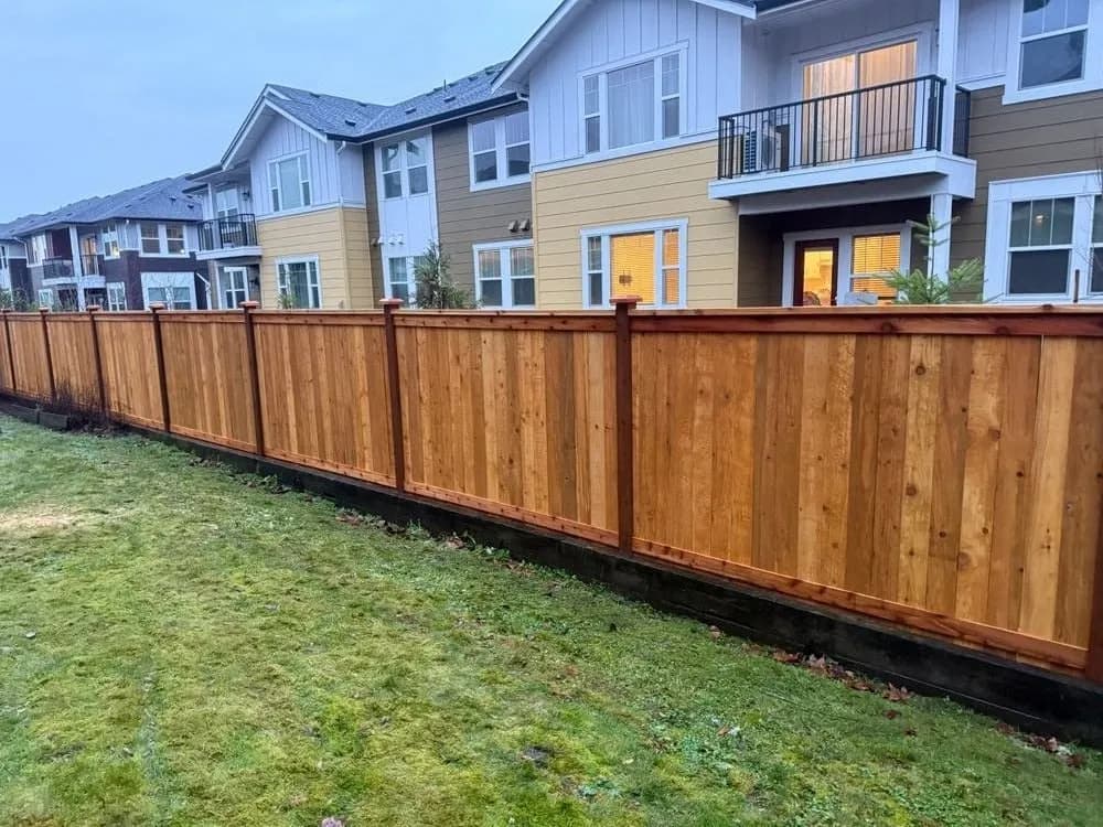 5 foot cedar privacy fence for residential property