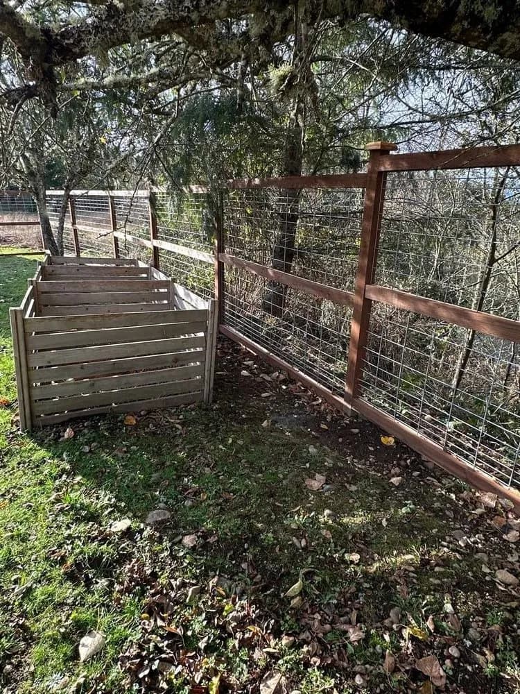 Hog wire fence with gate installation