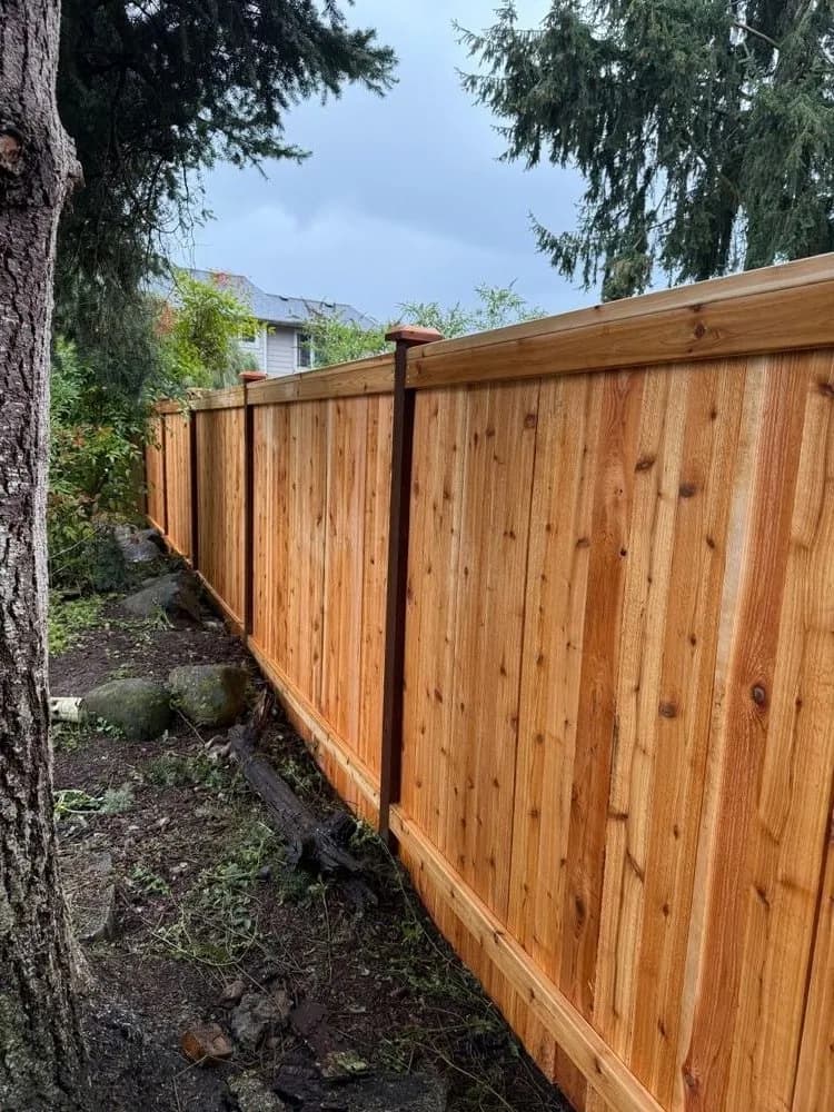 Custom picture frame fence in Pierce County