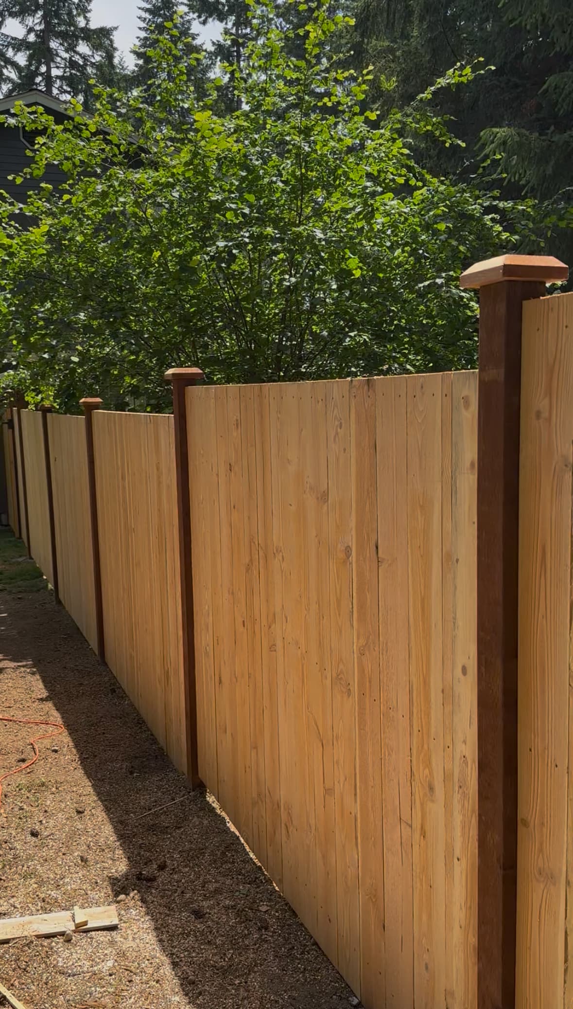 Professional cedar fence installation by Cascade Fencing